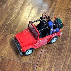 Red JEEP Christmas tree ornament